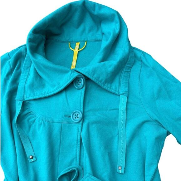 Women’s Lolë Teal Two Button Organic Cotton Jacket Size Large - Picture 3 of 6